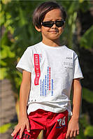 Детская футболка белая для мальчика на 1 год