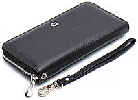 Чорний гаманець-клатч з натуральної шкіри з ремінцем на зап'ястя та долоню ST Leather ST45-1, фото 4