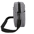 Сумка маленька на пояс через плече на груди текстиль сіра 15х13х7 см тканинна для чоловіків і жінок 2 відділи, фото 5