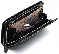 Чорний багатофункціональний чоловічий гаманець з натуральної шкіри МС291, фото 6