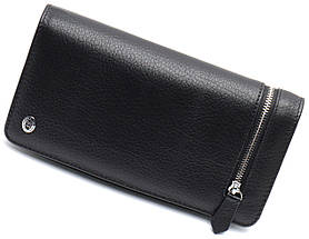 Чорний багатофункціональний чоловічий гаманець з натуральної шкіри МС291