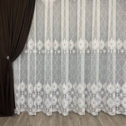 Тюль бамбук Fantazi з кордовою вишивкою №4036, фото 1