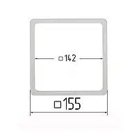 Термоквадрат для натяжних стель 142х142мм (внутрішній розмір) 155х155 мм (зовнішній розмір)
