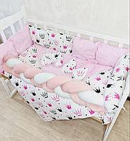 Детское постельное белье в кроватку "Коса Эко", комплект постельного в детскую кроватку Ангелочек