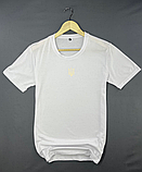 Футболка біла з українською символікою, Чоловіча патріотична повсякденна футболка з тризубом, фото 3