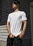 Футболка біла з українською символікою, Чоловіча патріотична повсякденна футболка з тризубом, фото 2