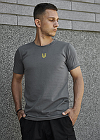 Сіра повсякденна футболка з тризубом, Чоловічі футболки для повсякденного носіння з гербом