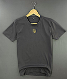 Сіра повсякденна футболка з тризубом, Чоловічі футболки для повсякденного носіння з гербом, фото 7