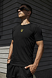 Чоловічі чорні футболки для повсякденного носіння з тризубом, Патріотична молодіжна з українською символікою., фото 5