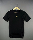 Чоловічі чорні футболки для повсякденного носіння з тризубом, Патріотична молодіжна з українською символікою., фото 3