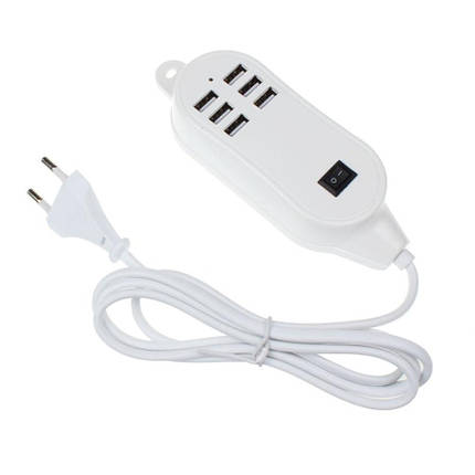 Адаптер на 4 USB-хаб, концентратор зарядний пристрій HUB 220v, фото 1