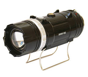 Кемпінгова LED-лампа SB 9688 з ліхтариком і сонячною панеллю Black (3626)