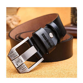 Стильний шкіряний ремінь Bolo Bekele (001) Чорний, 120 см