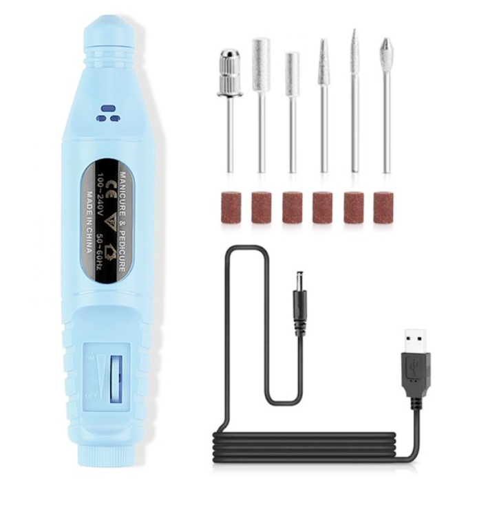 Апарат для манікюру і педикюру міні фрезер Variable Speed ​​Rotary Detail Carver Sky Blue