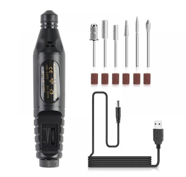 Апарат для манікюру і педикюру міні фрезер Variable Speed ​​Rotary Detail Carver Black