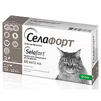 Селафорт Selafort Спот-он для котов весом 7,6-10кг капли на холку, 60 мг/1 мл