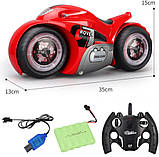 Радіокерований мотоцикл червоний drift motorcycle mist spray car іграшковий мотоцикл-перевертень, фото 2