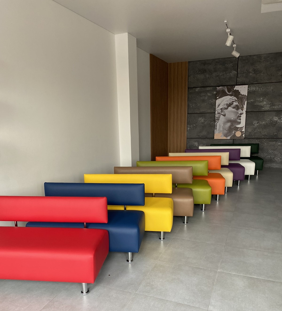 Диван очікування 120 см в офіс, в магазин, в кафе, в коридор, в салон, в школу, в лікарню, в бомбосховище, фото 1