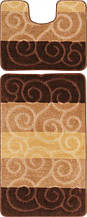 Набір килимків у ванну кімнату 2 шт. у коричневих кольорах