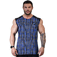 Big Sam, Футболка без рукавов Bodybuilding Mens T-Shirt 2310 Черно\Синяя (XL)