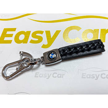 Брелок BMW плетений + карабін/чорний