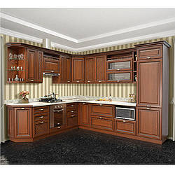 Кутова кухня Роксана Світ Меблів 250х300 см з фасадом прованс темний