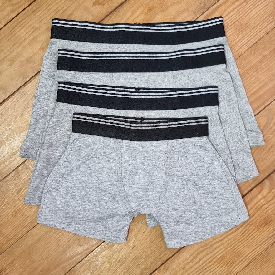 Труси-боксери для хлопчика, зріст 122 (6-7 років), колір світло-сірий
