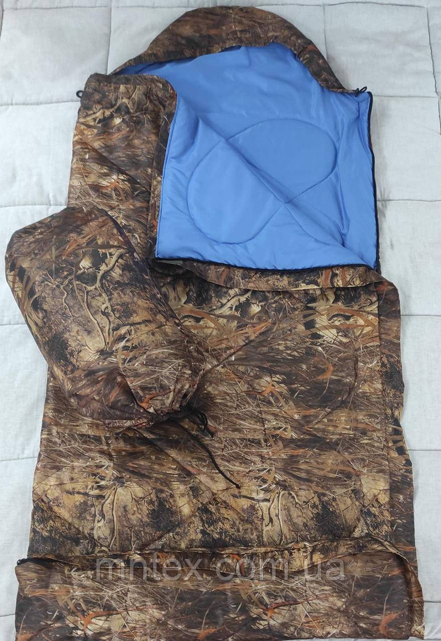 Спальный мешок - одеяло с капюшоном демисезонный Камыш
