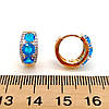 Сережки Xuping з медичного золота, в позолоті, з блакитними фіанітами (куб. цирконієм), ХР00004 (1), фото 2