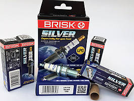 Свічки - "Brisk" - LR17YS.4K SILVER Зазор-0.8мм,ключ-21 (Волга,Газель (двиг.406\довжина рез.) під ГБ