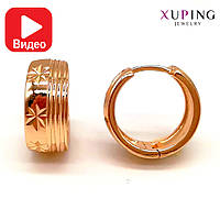 Серьги Xuping из медицинского золота, в позолоте 18K, размер 16х17 мм, ХР00047 (1)