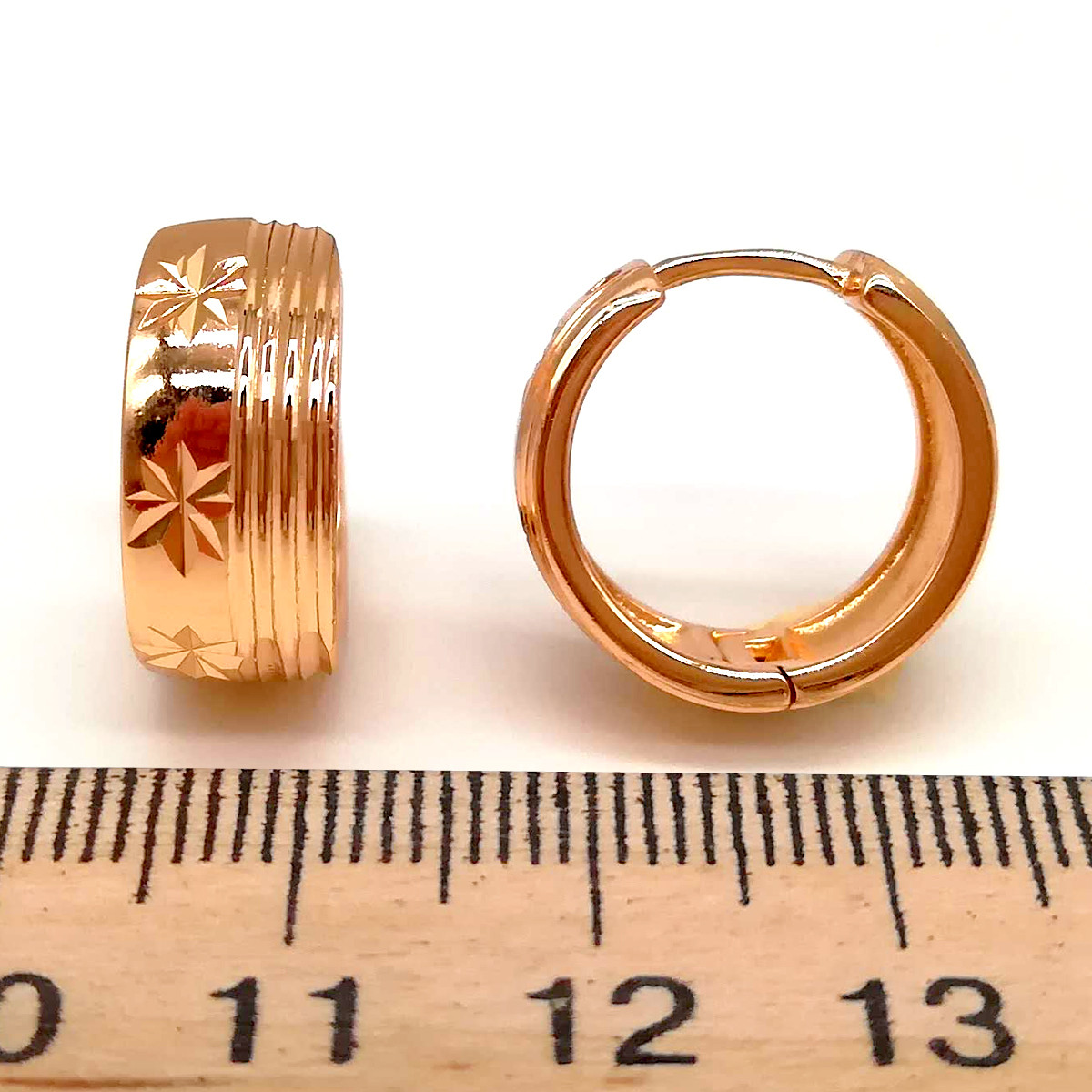 Серьги Xuping из медицинского золота, в позолоте 18K, размер 16х17 мм, ХР00047 (1) - фото 2 - id-p1633828496