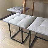 Пуф трансформер 5в1 із п'яти стільців зі світло сірої рогожки стандарт, фото 5