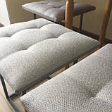 Пуф трансформер 5в1 із п'яти стільців зі світло сірої рогожки стандарт, фото 3