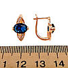 Сережки Xuping з медичного золота, із синіми фіанітами (куб. цирконієм), у позолоті, ХР00061 (1), фото 2