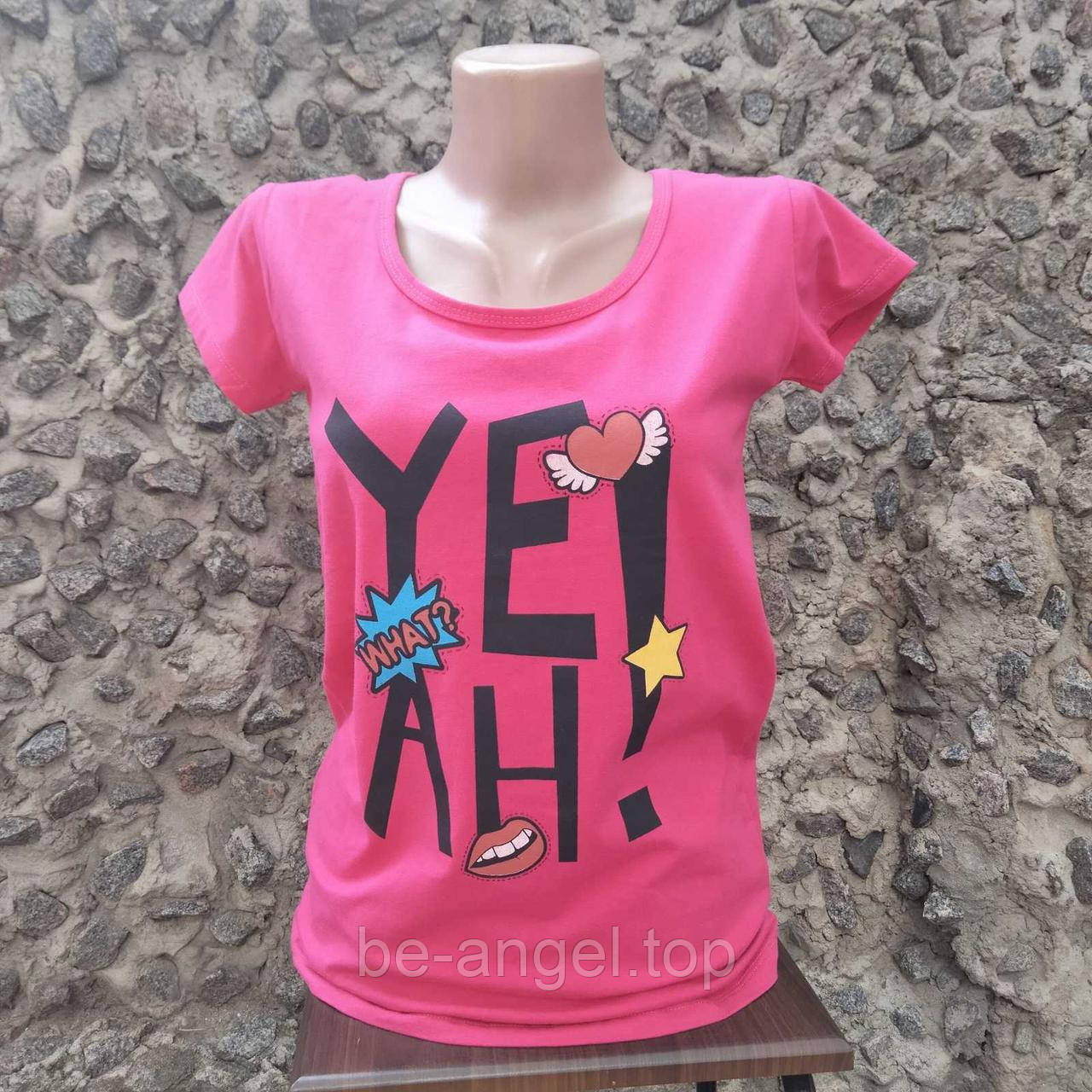 Футболка малинова "YE! AH!", фото 1