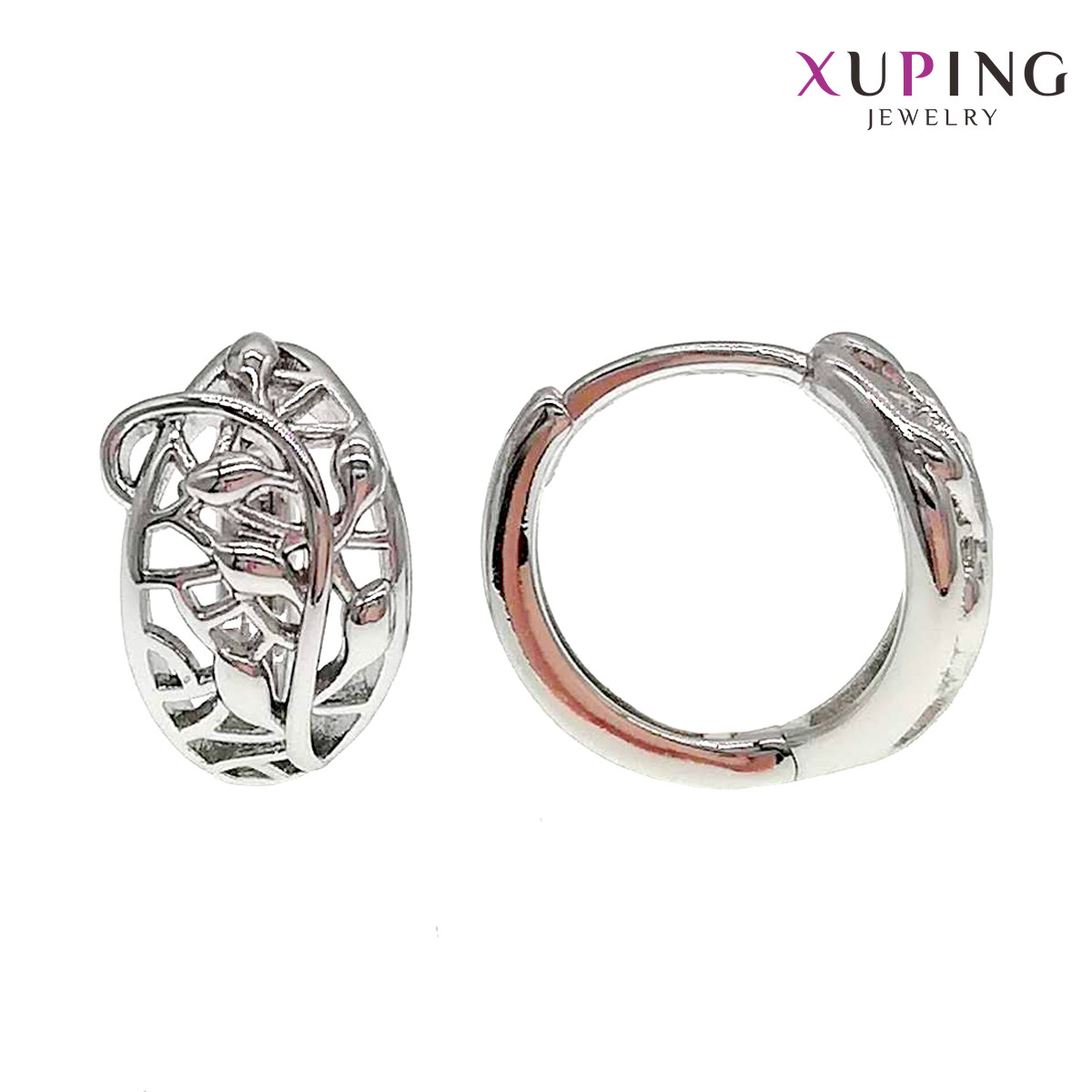 Сережки Xuping, розмір 14х9 мм, вага 3 г, рідин (біле золото), ХР00686 (1)