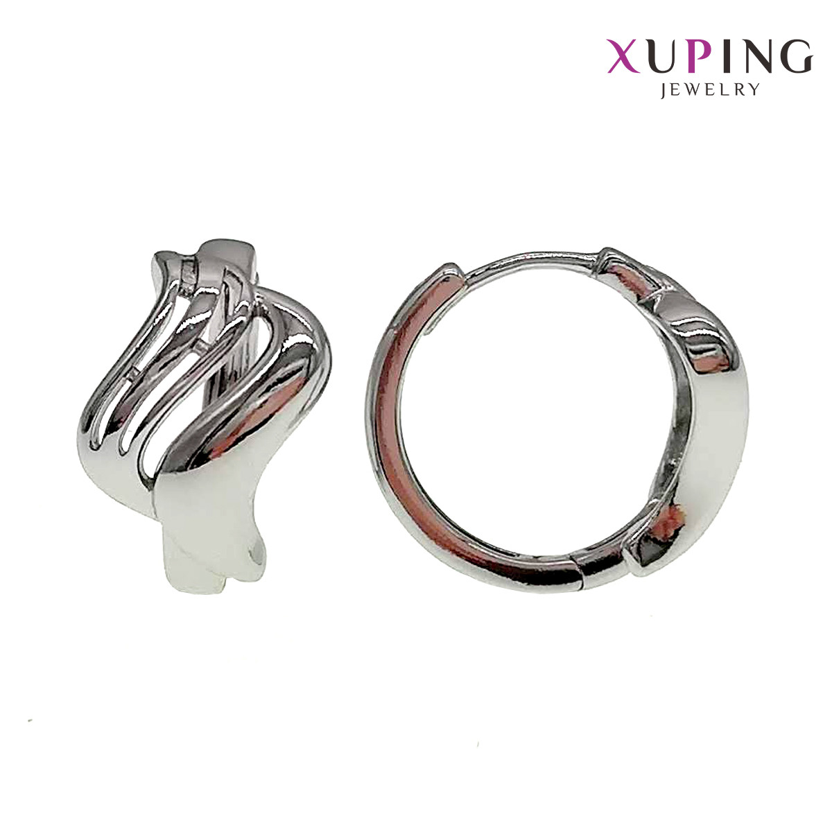 Сережки Xuping, розмір 20x13 мм, вага 7 г, родій (біле золото), XР00688 (1)