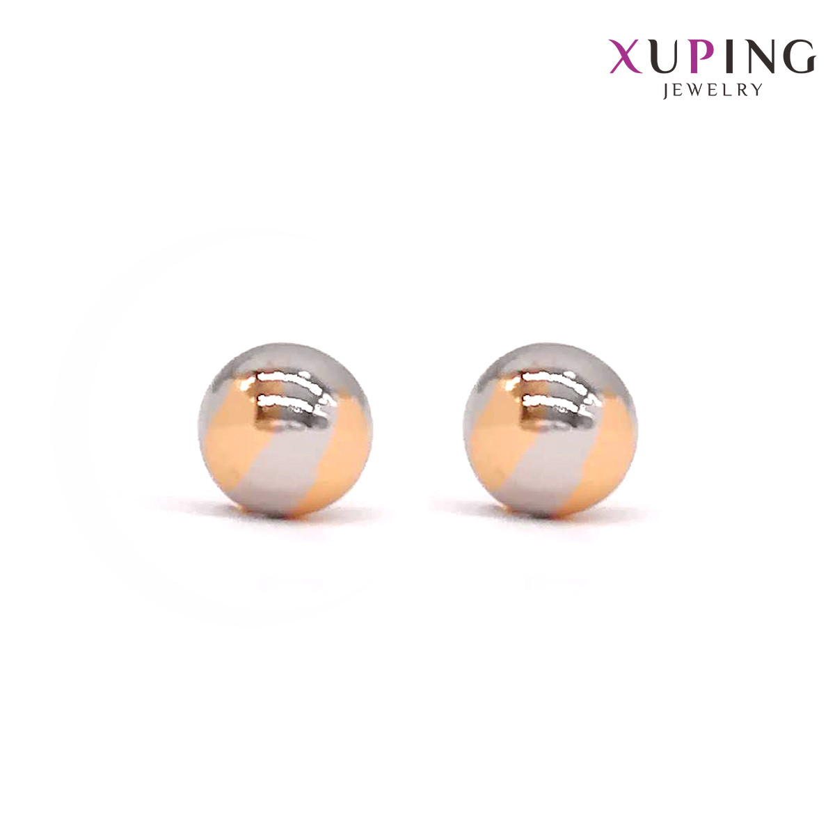 Сережки Xuping гвоздики, розмір 6х6 мм, вага 3,5 г, позолота 18K + рід, ХР00736 (1)