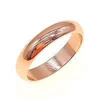 Обручальное кольцо, ширина 4 мм, позолота PO (розовое золото), КЦ00001 (22)