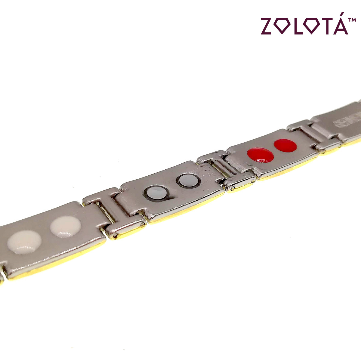 Магнитный браслет с германием и вставками позолоты, длина 21 см, БР00030 (21 см) - фото 2 - id-p1633829257