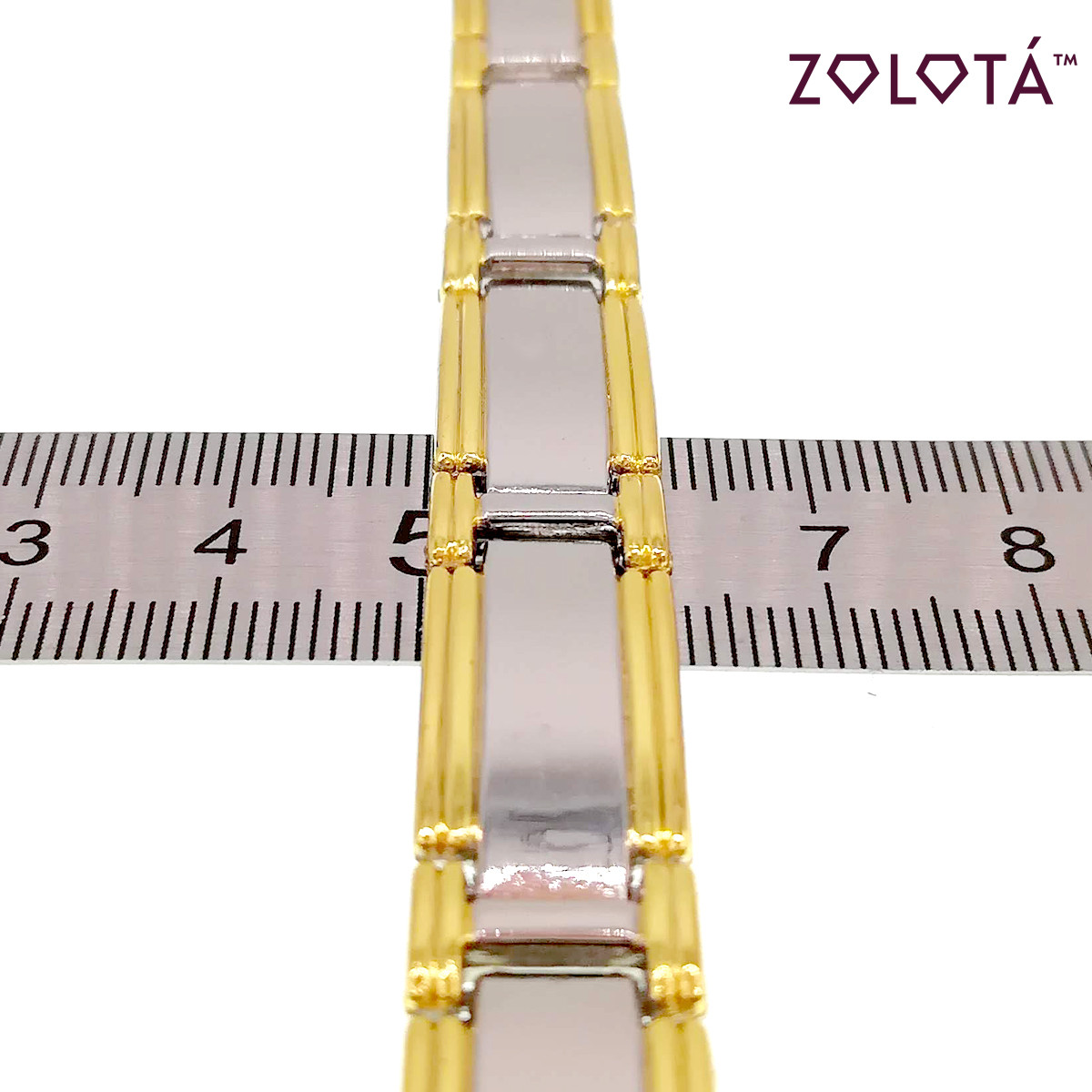 Магнитный браслет с германием и вставками позолоты, длина 21 см, БР00030 (21 см) - фото 4 - id-p1633829257