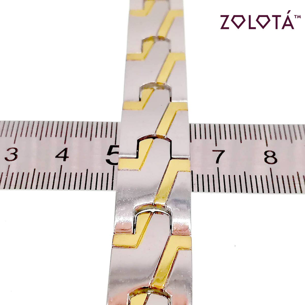 Магнитный браслет с германием и вставками позолоты, длина 21 см, БР00039 (21 см) - фото 4 - id-p1633829329