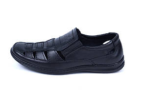 Чоловічі шкіряні літні туфлі Matador Black