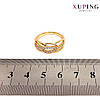 Кільце Xuping, білі фіаніти (куб. цирконій), ширина 8 мм, вага 3 г, позолота 18K, ХР01333 (19), фото 3