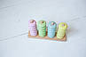 Дерев'яна іграшка сортер розвиваючий різнокольоровий для малюків екопродукт 22х14 см, фото 3