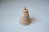 Дитяча дерев'яна пірамідка класична екопродукт логічна іграшка для малюків 8.5х21см, фото 3