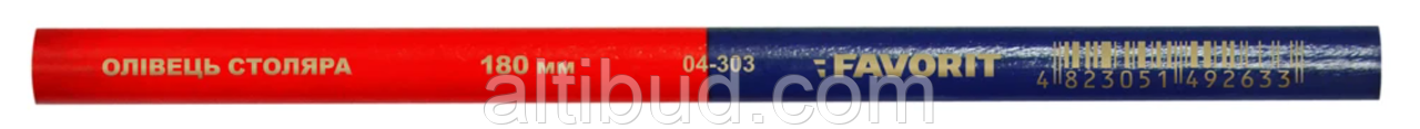 Олівець столяра червоний/синій 180мм Favorit | 04-303
