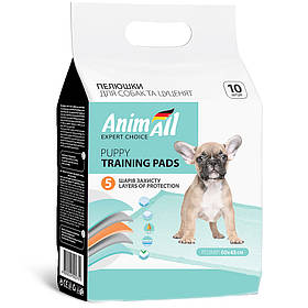Пеленки AnimAll Puppy Training Pads для собак и щенков, 60×45 см, 10 штук
