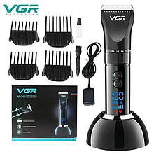 Машинка для стриження VGR V-049, 15 Вт (Бритва, тример волосся голови, вусів і бороди, з підставкою)